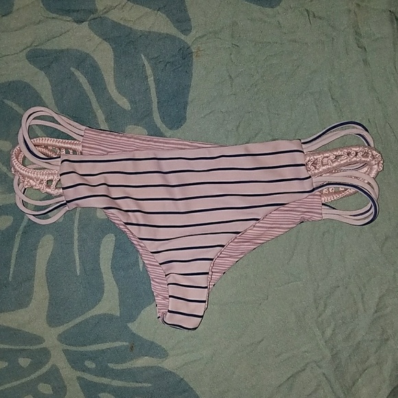 Acacia swim cape cod stripe pikake bikini bottom S - Picture 4 of 5